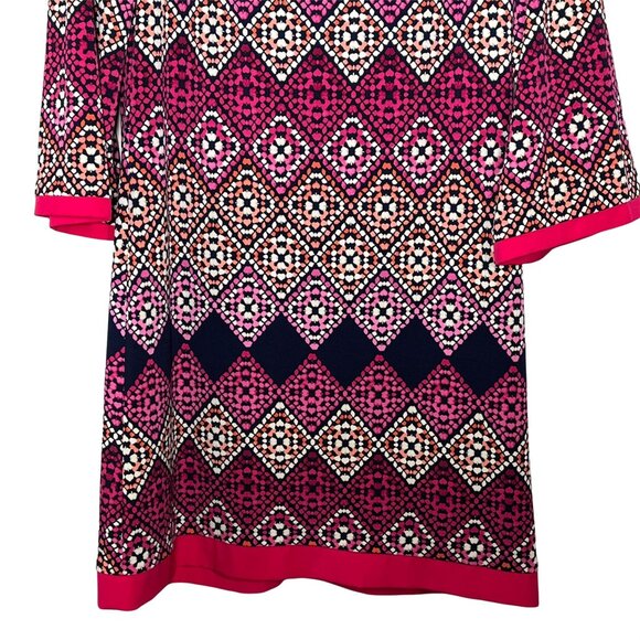 Eliza J Women’s Blue Pink Multicolor Print Shift Dress Size 6 - Picture 4 of 12